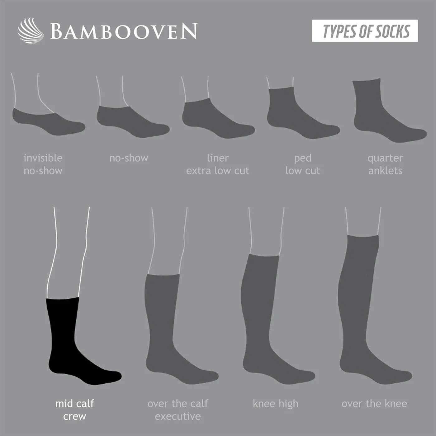 Bambooven Men’s Lightweight Dress and Trouser Socks – Premium Bamboo, Super Soft, Odor Free and Breathable, Calf Socks, Crew Socks (8 Pack)-636
