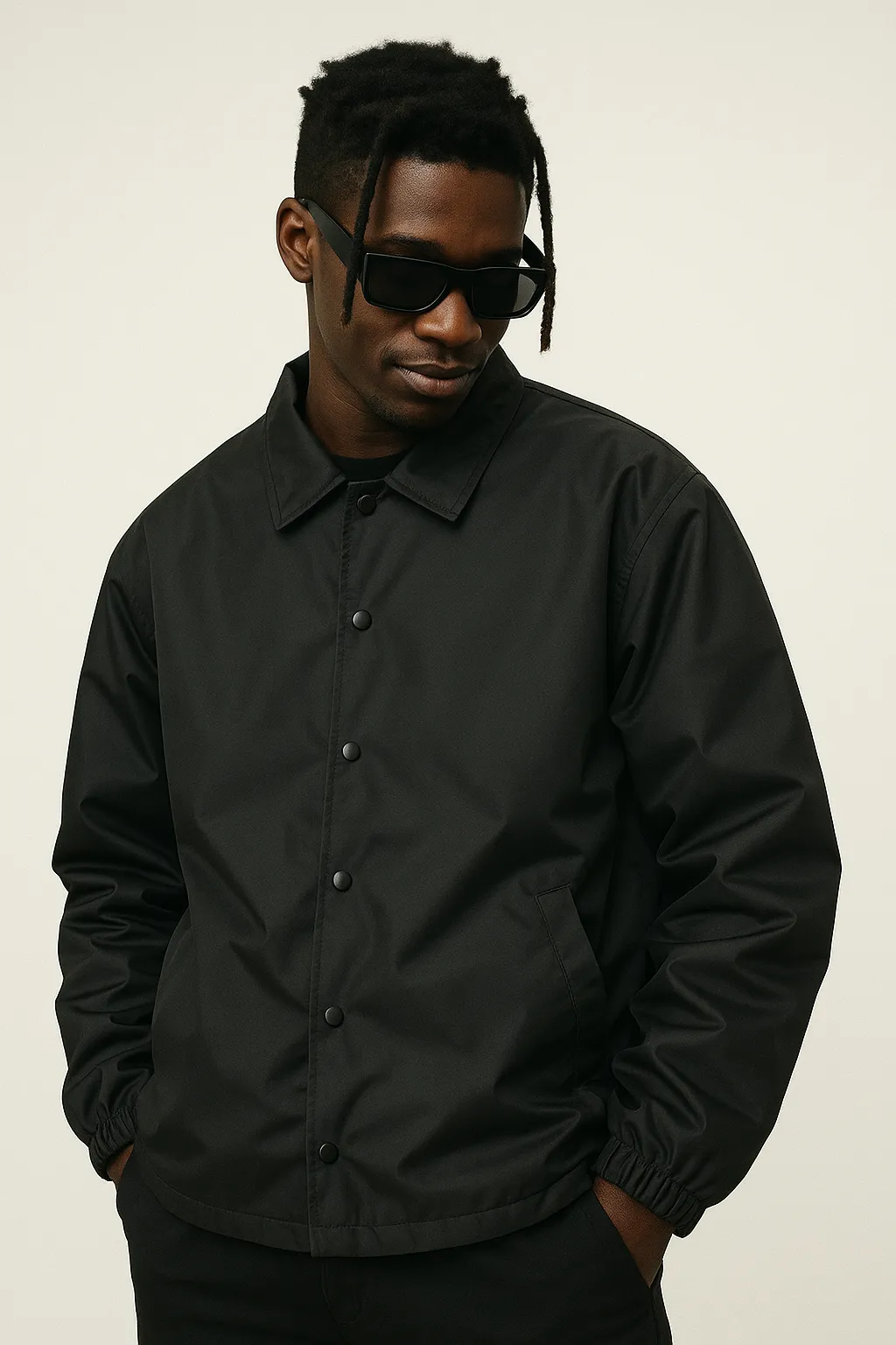 Black Insulated Coach Jacket