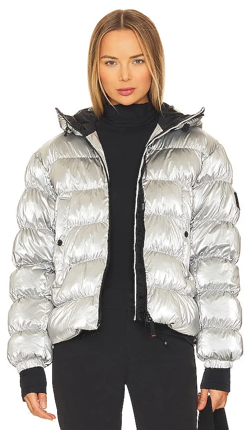 Bogner Fire   Ice Rosetta Ski Jacket in Metallic Silver