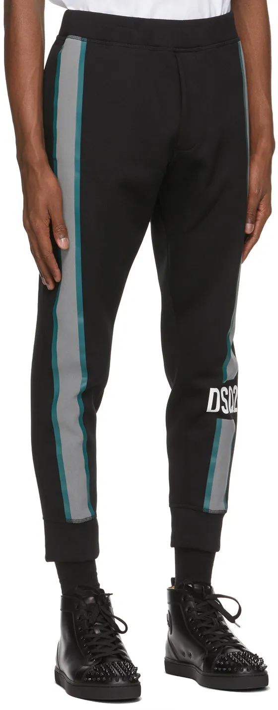 Dsquared2 Black Side Logo Ski Lounge Pants