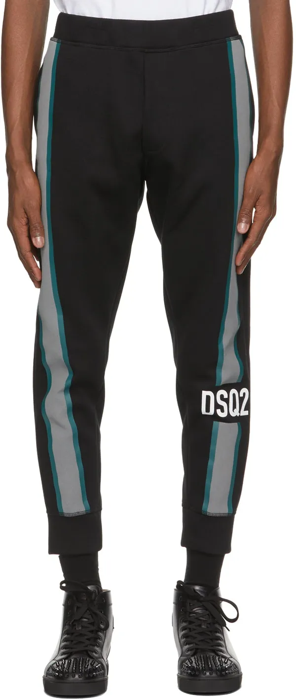 Dsquared2 Black Side Logo Ski Lounge Pants