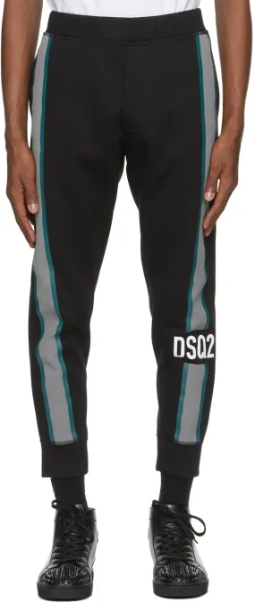 Dsquared2 Black Side Logo Ski Lounge Pants