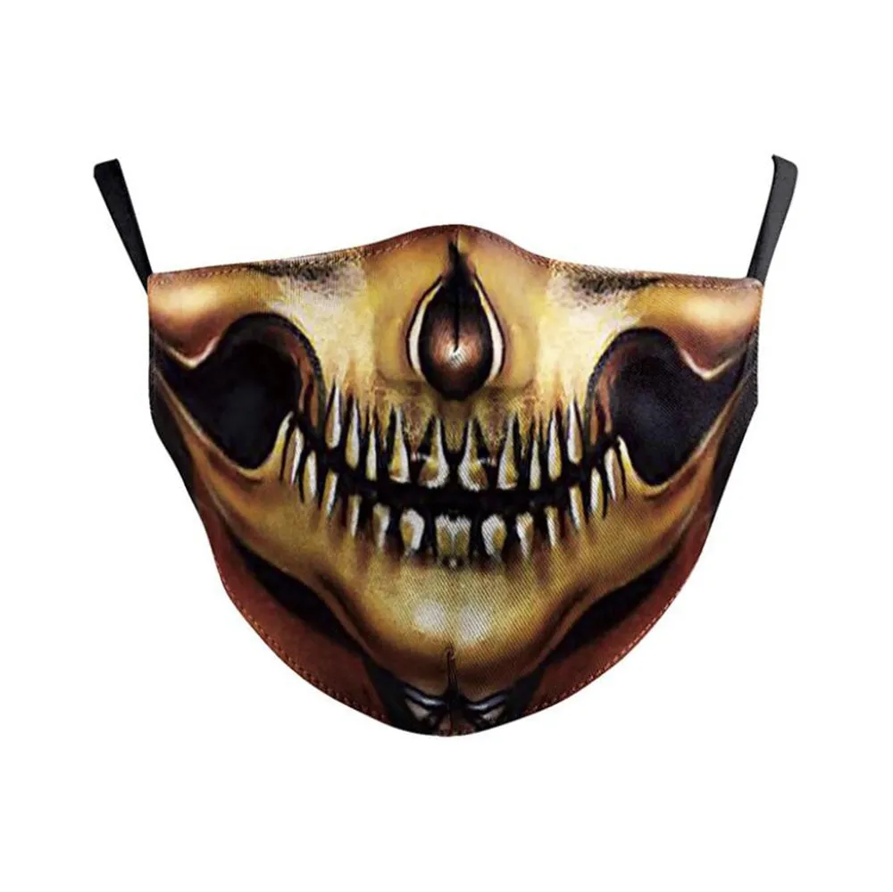 Funny Skull Horror Clown Jack Mouth Cosplay Women's Men Masks Adult Face Protection Dustproof Cycling Breathable Halloween Mask