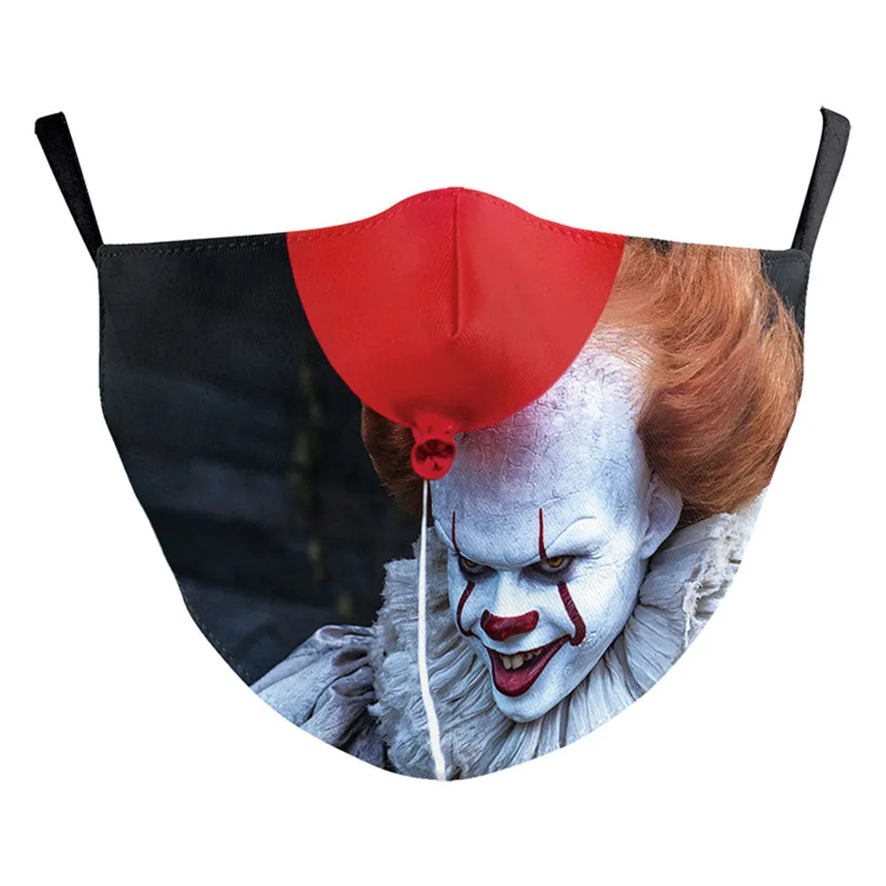 Funny Skull Horror Clown Jack Mouth Cosplay Women's Men Masks Adult Face Protection Dustproof Cycling Breathable Halloween Mask