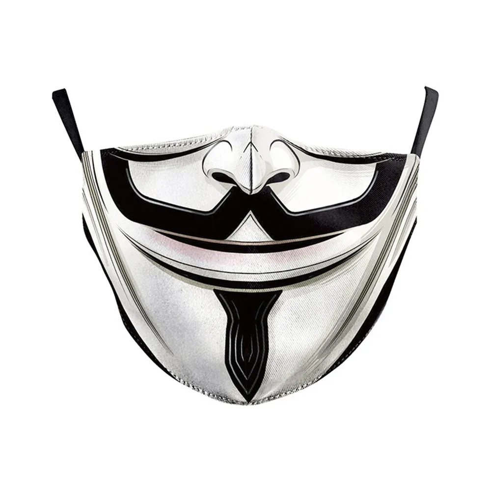 Funny Skull Horror Clown Jack Mouth Cosplay Women's Men Masks Adult Face Protection Dustproof Cycling Breathable Halloween Mask