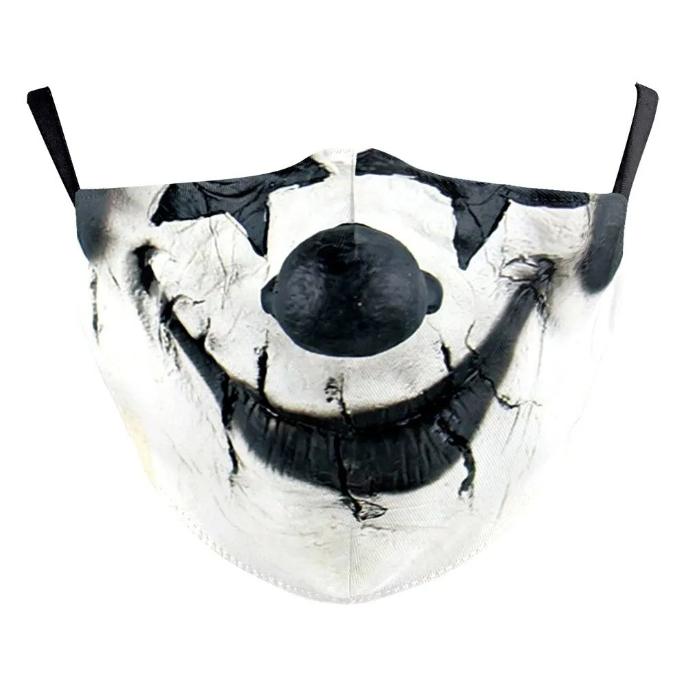 Funny Skull Horror Clown Jack Mouth Cosplay Women's Men Masks Adult Face Protection Dustproof Cycling Breathable Halloween Mask