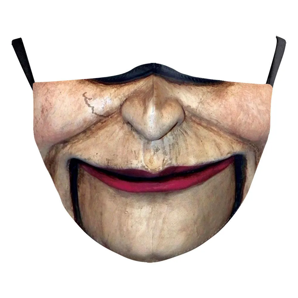 Funny Skull Horror Clown Jack Mouth Cosplay Women's Men Masks Adult Face Protection Dustproof Cycling Breathable Halloween Mask
