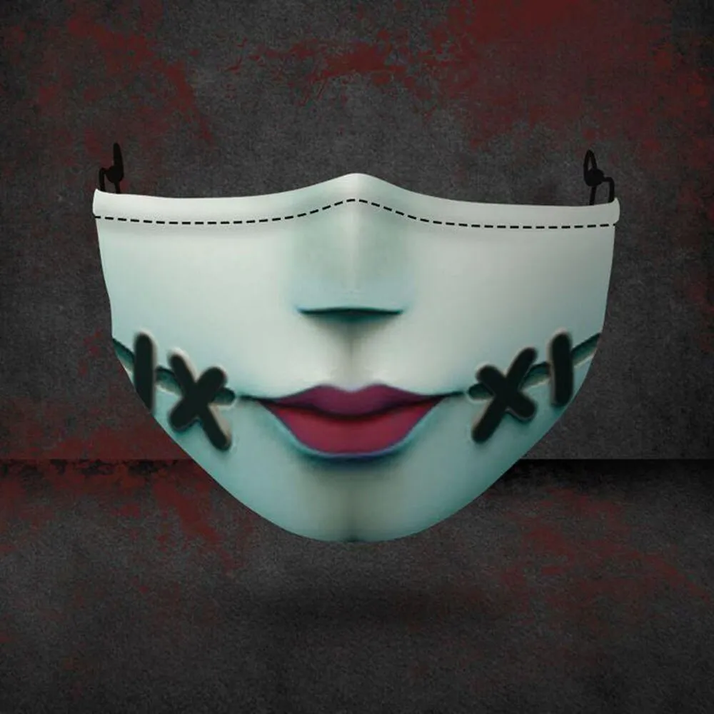 Halloween Death Joker Jack Horror Cospaly Mouth Masks Face-Protection Cycling Spots Breathable Adult Party Mask Women Men Unisex