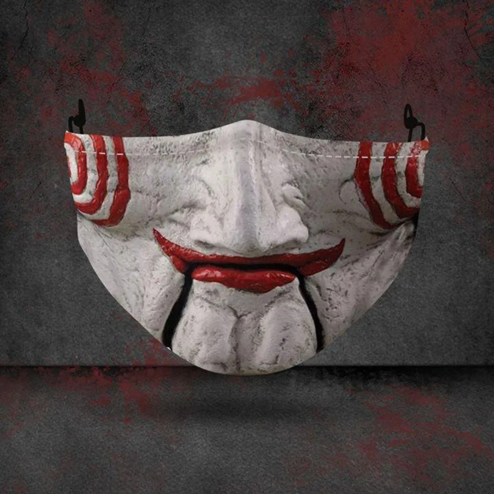 Halloween Death Joker Jack Horror Cospaly Mouth Masks Face-Protection Cycling Spots Breathable Adult Party Mask Women Men Unisex