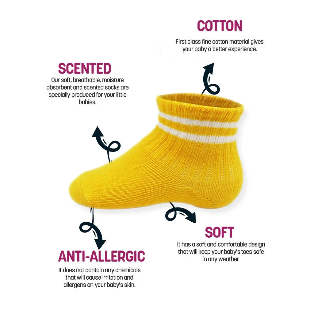 Newborn Boy Cotton Ankle-Hi Socks with Stripes