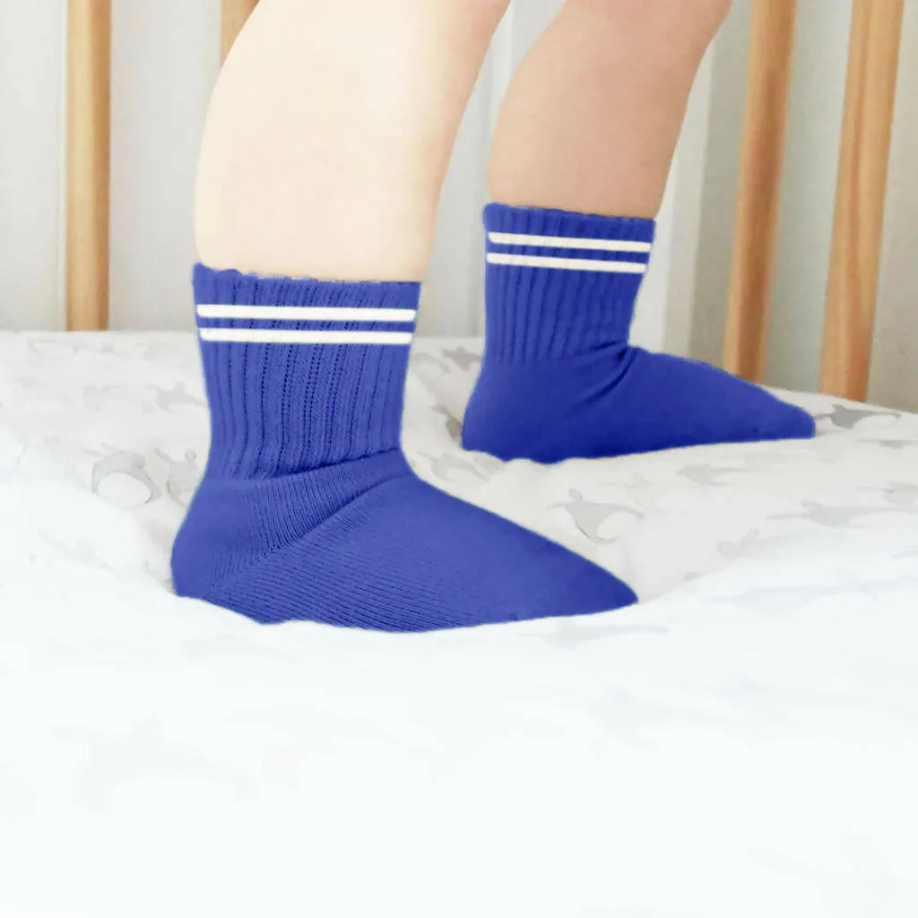 Newborn Boy Cotton Ankle-Hi Socks with Stripes