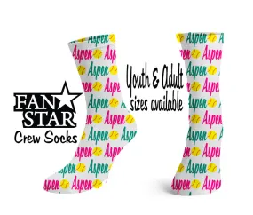 Personalized Softball Fastpitch Crew Socks