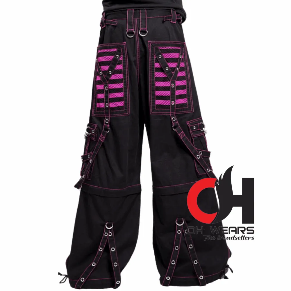 Punk Rave Baggy Pants With Purple Detailing
