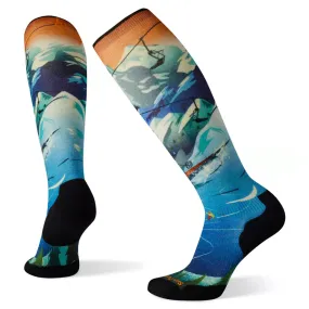 Smartwool Ski Targeted Cushion Lift Bunny Print Over The Calf Socks Neptune Blue | Buy Smartwool Ski Targeted Cushion Lift Bunny Print Over The Calf Socks Neptune Blue here | Outnorth