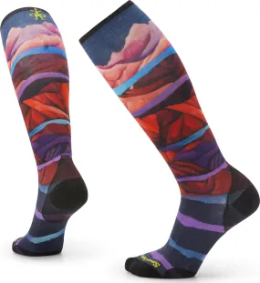 Smartwool Women&#x27;s Ski Zero Cushion Print Over The Calf Socks Multi Color | Buy Smartwool Women&#x27;s Ski Zero Cushion Print Over The Calf Socks Multi Color here | Outnorth