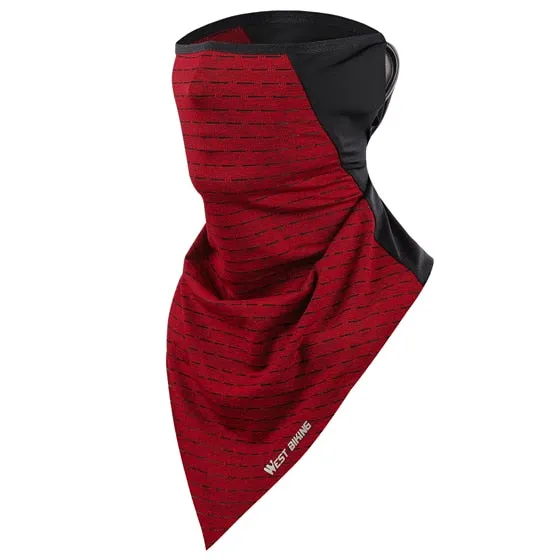 Summer Ice Fabric Cycling Face Mask UV Protection Breathable Sport Scarf Ear Hanging Bike Bandanas Face Mask