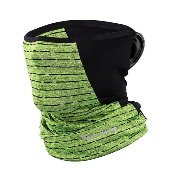 Summer Ice Fabric Cycling Face Mask UV Protection Breathable Sport Scarf Ear Hanging Bike Bandanas Face Mask
