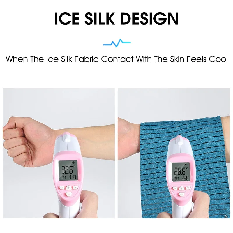 Summer Ice Fabric Cycling Face Mask UV Protection Breathable Sport Scarf Ear Hanging Bike Bandanas Face Mask