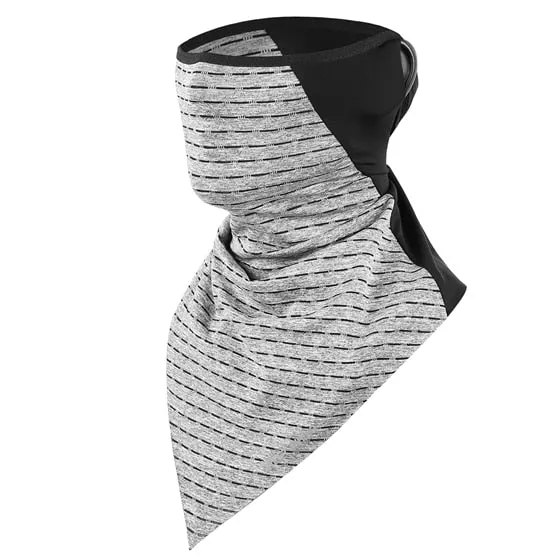 Summer Ice Fabric Cycling Face Mask UV Protection Breathable Sport Scarf Ear Hanging Bike Bandanas Face Mask