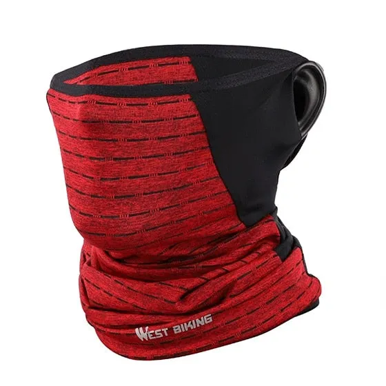 Summer Ice Fabric Cycling Face Mask UV Protection Breathable Sport Scarf Ear Hanging Bike Bandanas Face Mask