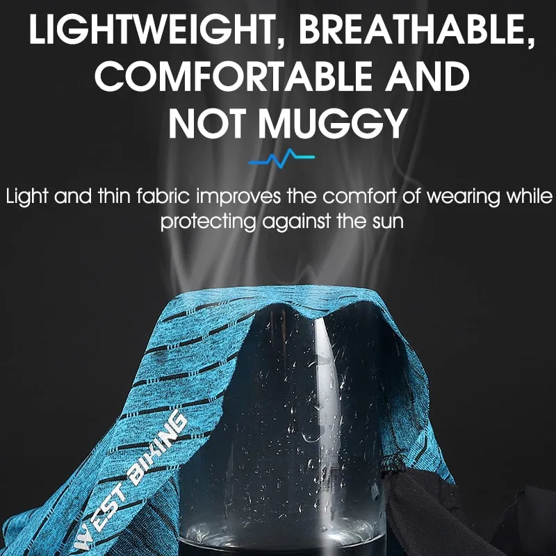 Summer Ice Fabric Cycling Face Mask UV Protection Breathable Sport Scarf Ear Hanging Bike Bandanas Face Mask