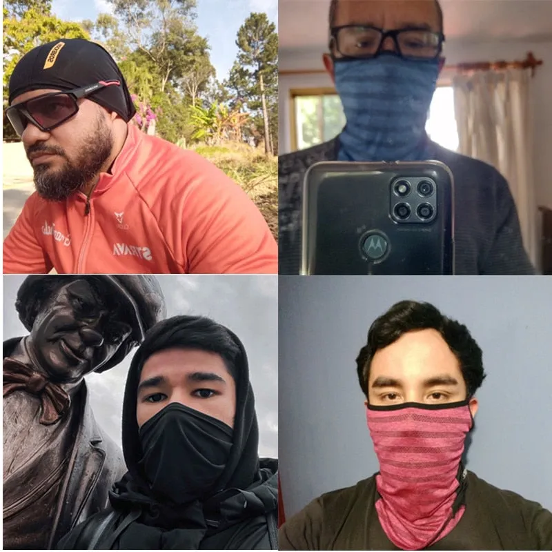 Summer Ice Silk Cycling Face Mask Anti-UV Anti-sweat Breathable Running Bandana Sun Protection Sports Scarf Face Mask