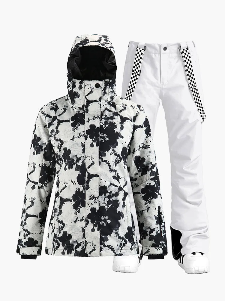 The new ski pants suit thickened warmth, waterproof and breathable snow travel equipment double board snow suit