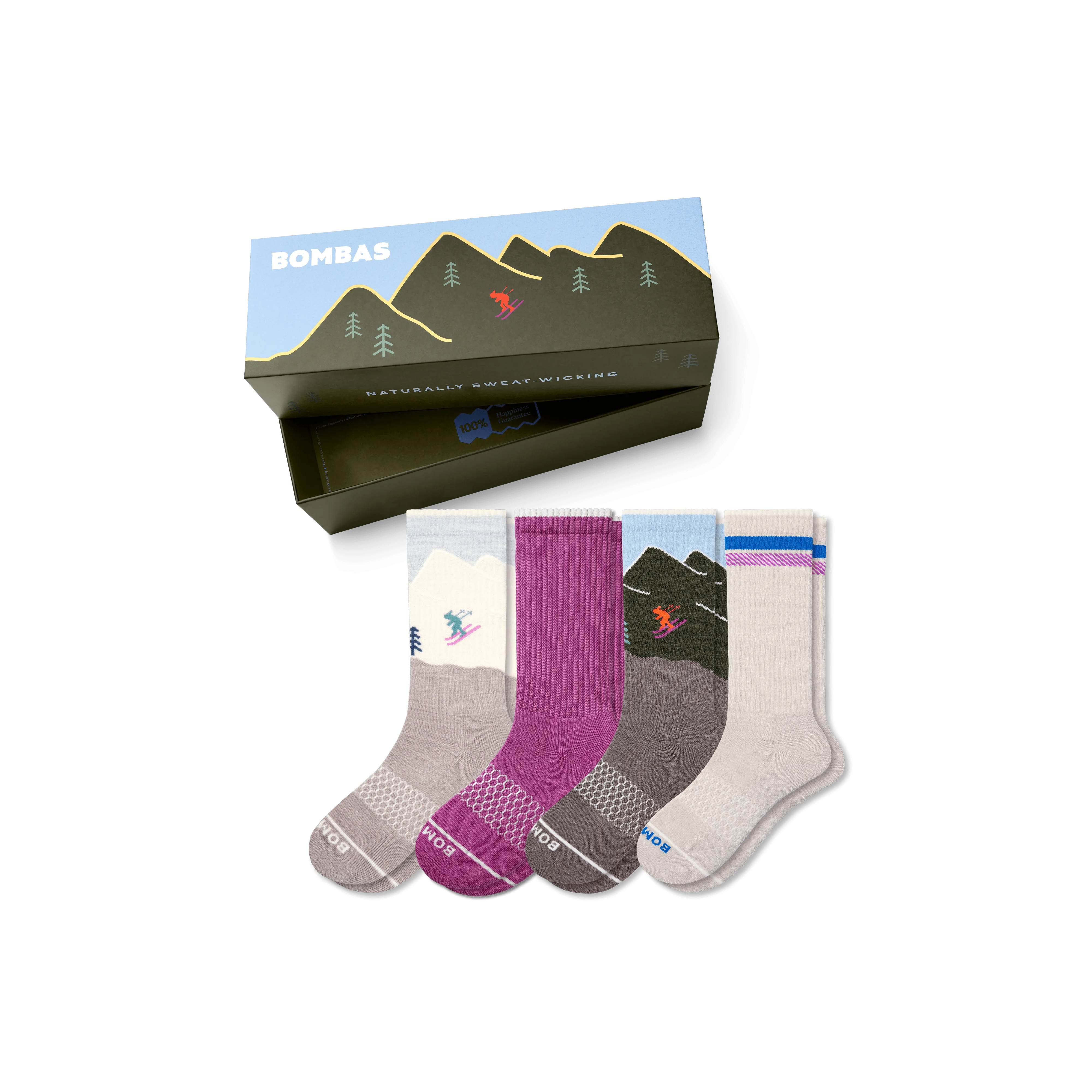 Women's Merino Wool Blend Calf Sock 4-Pack Gift Box