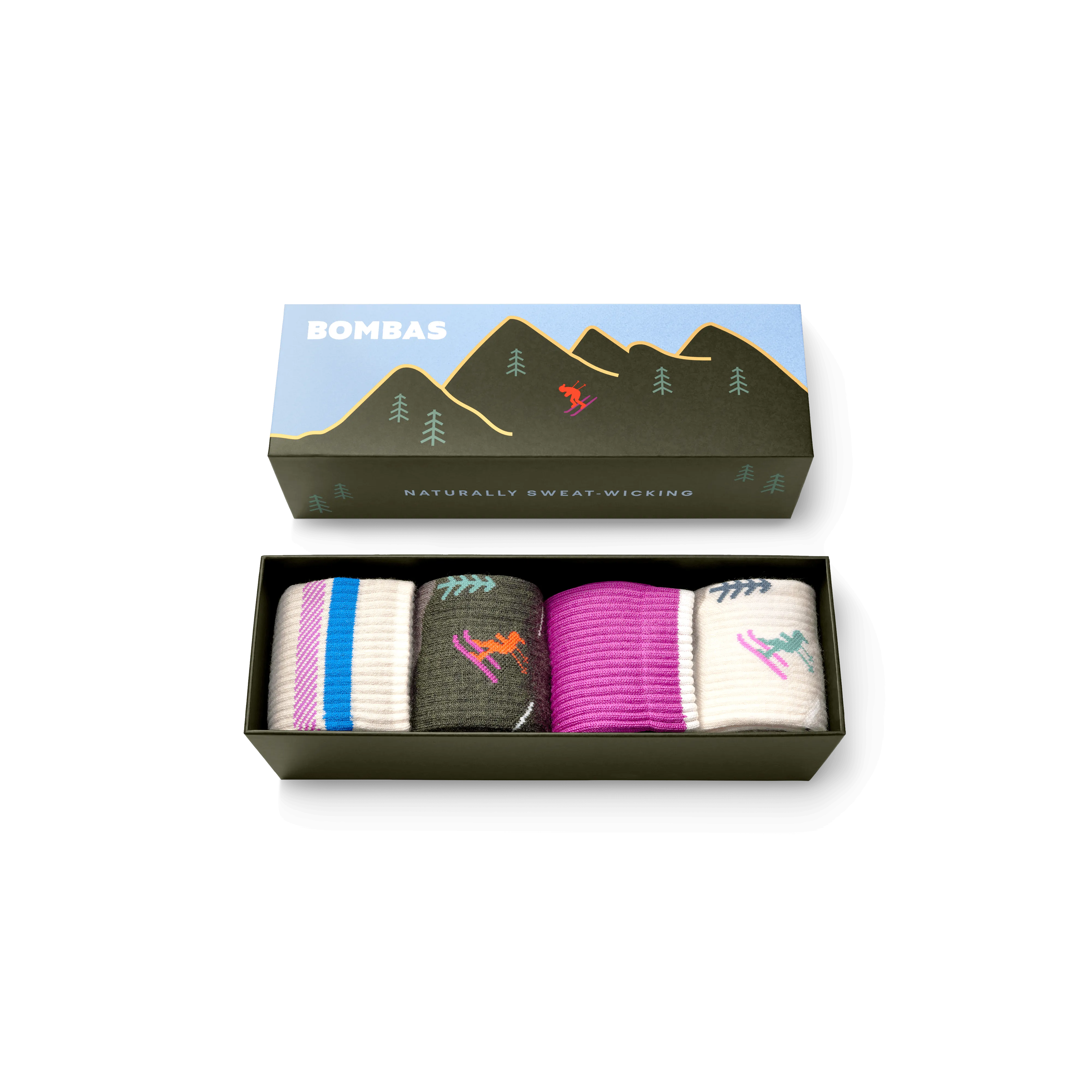 Women's Merino Wool Blend Calf Sock 4-Pack Gift Box